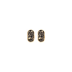 14K Yellow Gold Religious Stud CZ Earrings