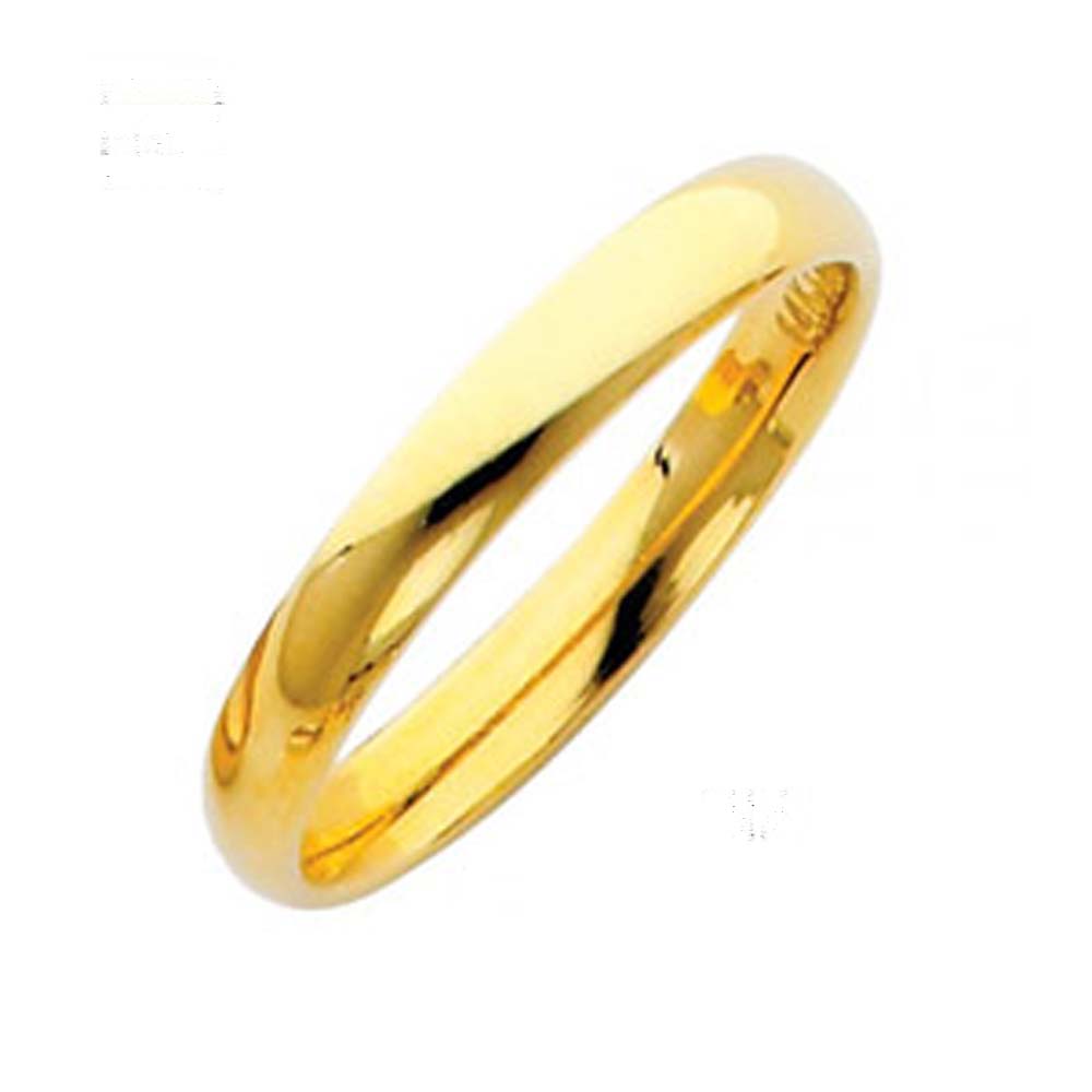 14K Yellow Gold 3MM Classic Comfort Fit Wedding Band