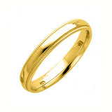 14K Yellow Gold 7MM Classic Comfort Fit Wedding Band with Milgrain Edging