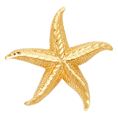 14K Yellow Gold 30mm Starfish Pendant