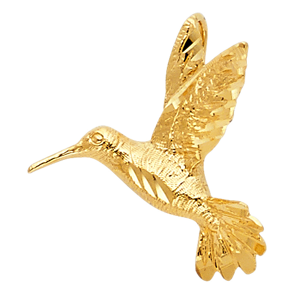 14K Yellow Gold 17mm Bird Pendant