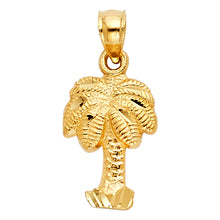 Load image into Gallery viewer, 14K Yellow Gold 10mm Palm Tree Pendant