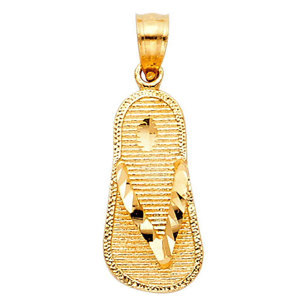 14K Yellow Gold 9mm Sandal Pendant