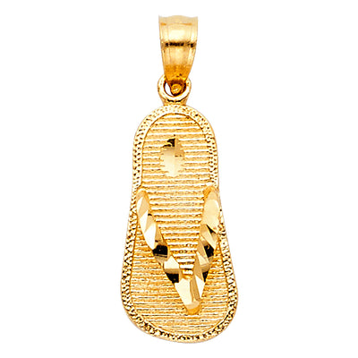 14K Yellow Gold 9mm Sandal Pendant