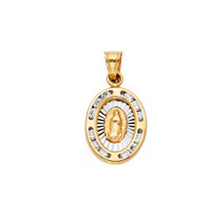 Load image into Gallery viewer, 14K Yellow Gold 11mm Guadlupe CZ Religious Pendant