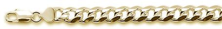 Italian Sterling Silver Gold Plated Miami Curb Chain Link 080-2.6 MM with Lobster Clasp Closure