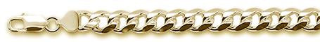 Italian Sterling Silver Gold Plated Miami Curb Chain Link 060-1.8 MM with Lobster Clasp Closure