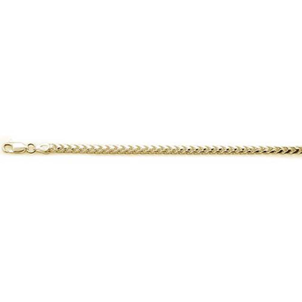 Sterling Silver 100-3MM Yellow Gold Plated Oval Franco Chain 20 inches