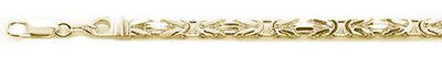 Sterling Silver 100-4.5mm Yellow Gold Plated Square Byzantine Chain