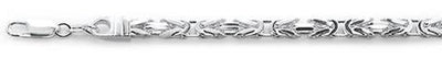 Sterling Silver 100-4.5mm Square Byzantine Chain