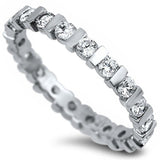 Sterling Silver Cubic Zirconia Engagement Band Ring