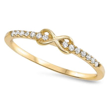 Load image into Gallery viewer, Sterling Silver Yellow Gold Plated Infinity Ring with Cz StonesAndWidth 7 mm