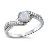 Sterling Silver White Opal Infinity Cubic Zirconia Ring With CZ StonesAndWidth 7mm