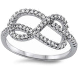 Sterling Silver New Style Cz Infinity Ring with CZ StonesAndWidth 10 mm