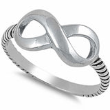 Sterling Silver Plain Infinity Symbol Ring