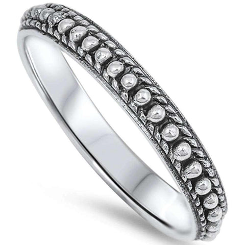 Sterling Silver Solid Bali Style Band Ring
