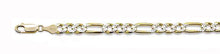Load image into Gallery viewer, Italian Sterling Silver Yellow Gold Plated Figaro Chain 150 6.2mm with Lobster Clasp Closure