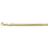Sterling Silver 150-4.5MM Yellow Gold Plated Oval Franco Chain 20 inches