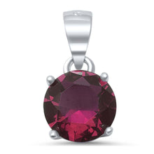 Load image into Gallery viewer, Sterling Silver Round Ruby Solitaire PendantAnd Length 8mm