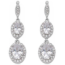 Load image into Gallery viewer, Sterling Silver Cubic Zirconia Dangle Earrings