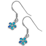 Sterling Silver Blue Opal Plumeria EarringsAnd Thickness 7mm