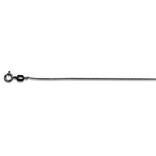 Sterling Silver Black Rhodium Plated Box 012-.7mm Chain with Spring Clasp