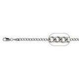 Sterling Silver Solid 100-4MM Rhodium Plated Curb Chain 7 inches