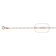 Load image into Gallery viewer, Sterling Silver Rose Gold Plated Figaro Chain with Spring Clasp