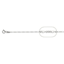Load image into Gallery viewer, Sterling Silver Rhodium Plated Figaro 040-1.5mm Chain with Spring Clasp