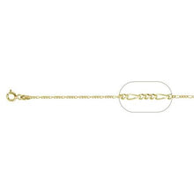 Load image into Gallery viewer, Sterling Silver Yellow Gold Plated Figaro Chain with Spring Clasp