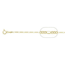 Load image into Gallery viewer, Sterling Silver Yellow Gold Plated Figaro Chain with Spring Clasp