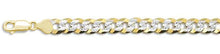 Load image into Gallery viewer, Sterling Silver Solid 180-7.5MM Yellow Gold Plated Flat Pave Curb Chain