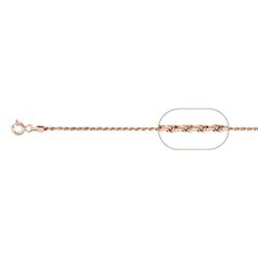 Sterling Silver Rose Gold Plated Loose Rope Chain 025-1.2MM with Spring Clasp