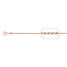Load image into Gallery viewer, Sterling Silver Rose Gold Plated Loose Rope Chain 025-1.2MM with Spring Clasp