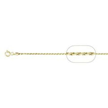 Load image into Gallery viewer, Sterling Silver Yellow Gold Plated Loose Rope Chain 025-1.2MM with Spring Clasp