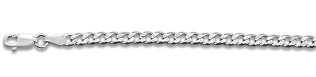 Sterling Silver 080-3mm Solid Pave Curb Chain