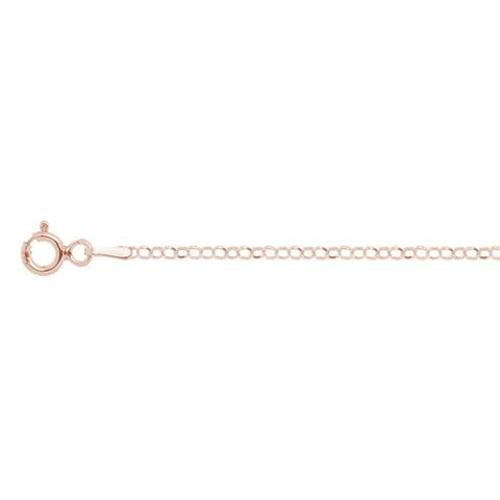 Sterling Silver Rose Gold Plated Rolo Chain 020-1.8MM with Spring Clasp