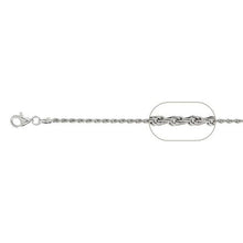 Load image into Gallery viewer, Sterling Silver Rhodium Plated Rope Chain 040-2MM with Lobster Clasp
