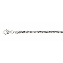Load image into Gallery viewer, Sterling Silver Solid 080-4MM Rhodium Plated Rope Chain 8 inches