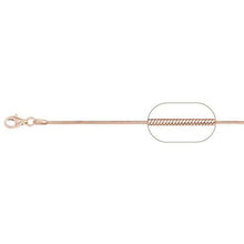 Load image into Gallery viewer, Sterling Silver Rose Gold Plated Square 0.7mm Snake Chain with Spring Claps