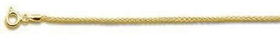 Sterling Silver 045-1.9mm Solid Yellow Gold Plated Wheat/Spiga Chain