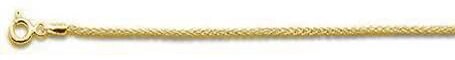 Sterling Silver 045-1.9mm Solid Yellow Gold Plated Wheat/Spiga Chain