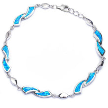 Load image into Gallery viewer, Sterling Silver Blue Fire Opal .925 BraceletAnd Length 8inches