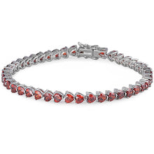 Load image into Gallery viewer, Sterling Silver Birthstone Garnet &amp; Russian Cz Bracelet 7