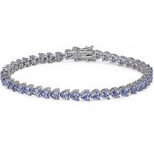 Load image into Gallery viewer, Sterling Silver Tanzanite Heart Bracelet 8