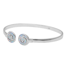 Load image into Gallery viewer, Sterling Silver White Opal Spiral Bangle BraceletAnd Width 11mmAnd Length 10inch