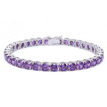 Load image into Gallery viewer, Sterling Silver 14.5CT Round Amethyst Bracelet