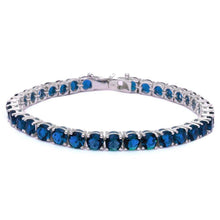 Load image into Gallery viewer, Sterling Silver 14.5CT Deep Blue Sapphire Fashion Bracelet 7.5  long