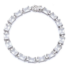 Load image into Gallery viewer, Sterling Silver 17.50ct Radiant Cut Cz Bracelet 7 1/4