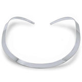 Sterling Silver Plain Collar Choker Necklace AndWidth 7mm